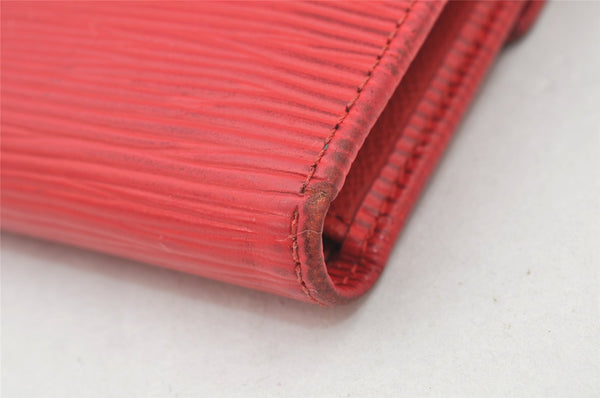 Authentic Louis Vuitton Epi Porte Tresor Etui Papier Wallet Red M63717 LV 4808K