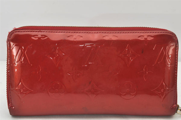 Authentic Louis Vuitton Vernis Zippy Wallet Long Purse Red M91981 LV 4813K