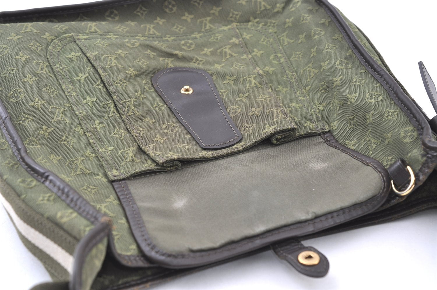 Authentic Louis Vuitton Monogram Mini Besace Mary Kate Shoulder Bag Green 4814I