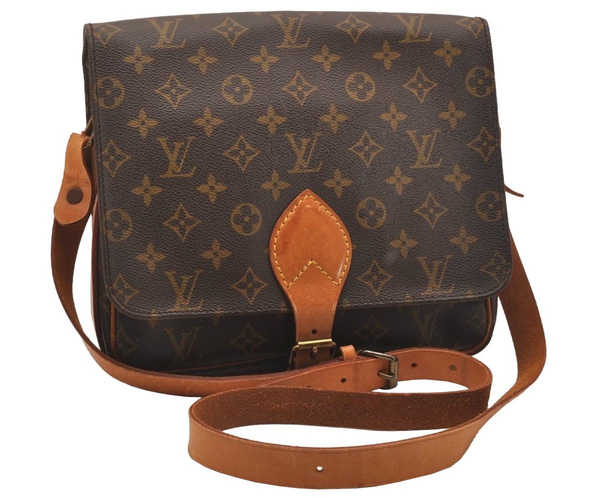 Authentic Louis Vuitton Monogram Cartouchiere GM M51252 Shoulder Cross Bag 4814J