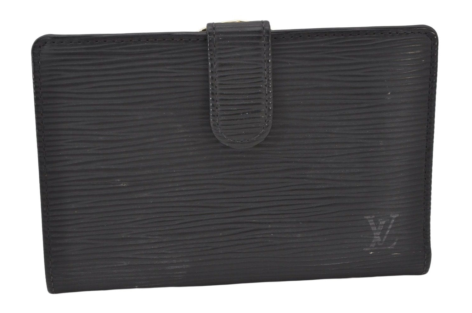 Auth Louis Vuitton Epi Porte Monnaie Billets Viennois Wallet M63242 Black 4814K