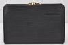 Auth Louis Vuitton Epi Porte Monnaie Billets Viennois Wallet M63242 Black 4814K