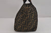 Authentic FENDI Vintage Zucca Tote Hand Bag Nylon Leather Brown 4815J