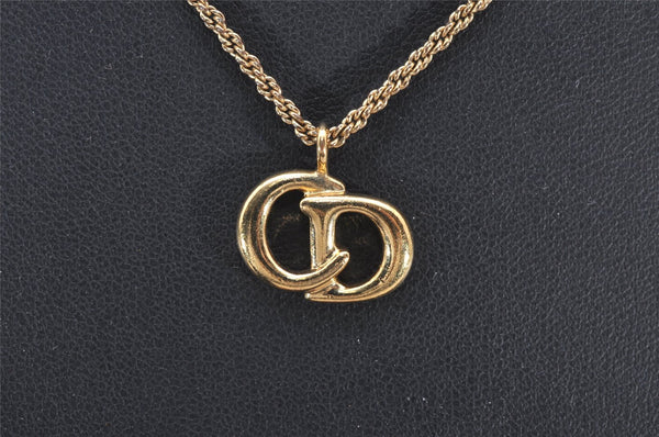 Authentic Christian Dior Gold Tone Chain Pendant Necklace CD 4816J