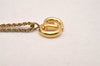 Authentic Christian Dior Gold Tone Chain Pendant Necklace CD 4816J