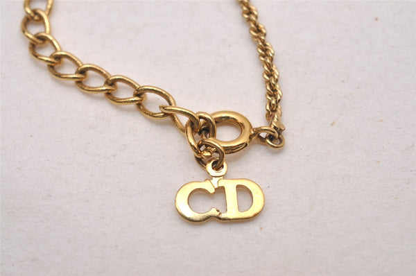 Authentic Christian Dior Gold Tone Chain Pendant Necklace CD 4816J