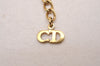 Authentic Christian Dior Gold Tone Chain Pendant Necklace CD 4816J