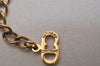 Authentic Christian Dior Gold Tone Chain Pendant Necklace CD 4816J