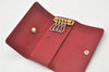 Authentic Louis Vuitton Vernis Taiga Long Bifold Wallet Key Case Purse Red 4817K