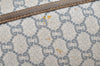 Authentic GUCCI Web Sherry Line GG Plus Shoulder Tote Bag PVC Leather Gray 4821I