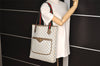 Authentic GUCCI Web Sherry Line GG Plus Shoulder Tote Bag PVC Leather Gray 4821I