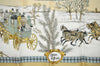 Authentic HERMES Carre 90 Scarf "L'Hiver en Poste" Silk Beige Paper Bag 4821J