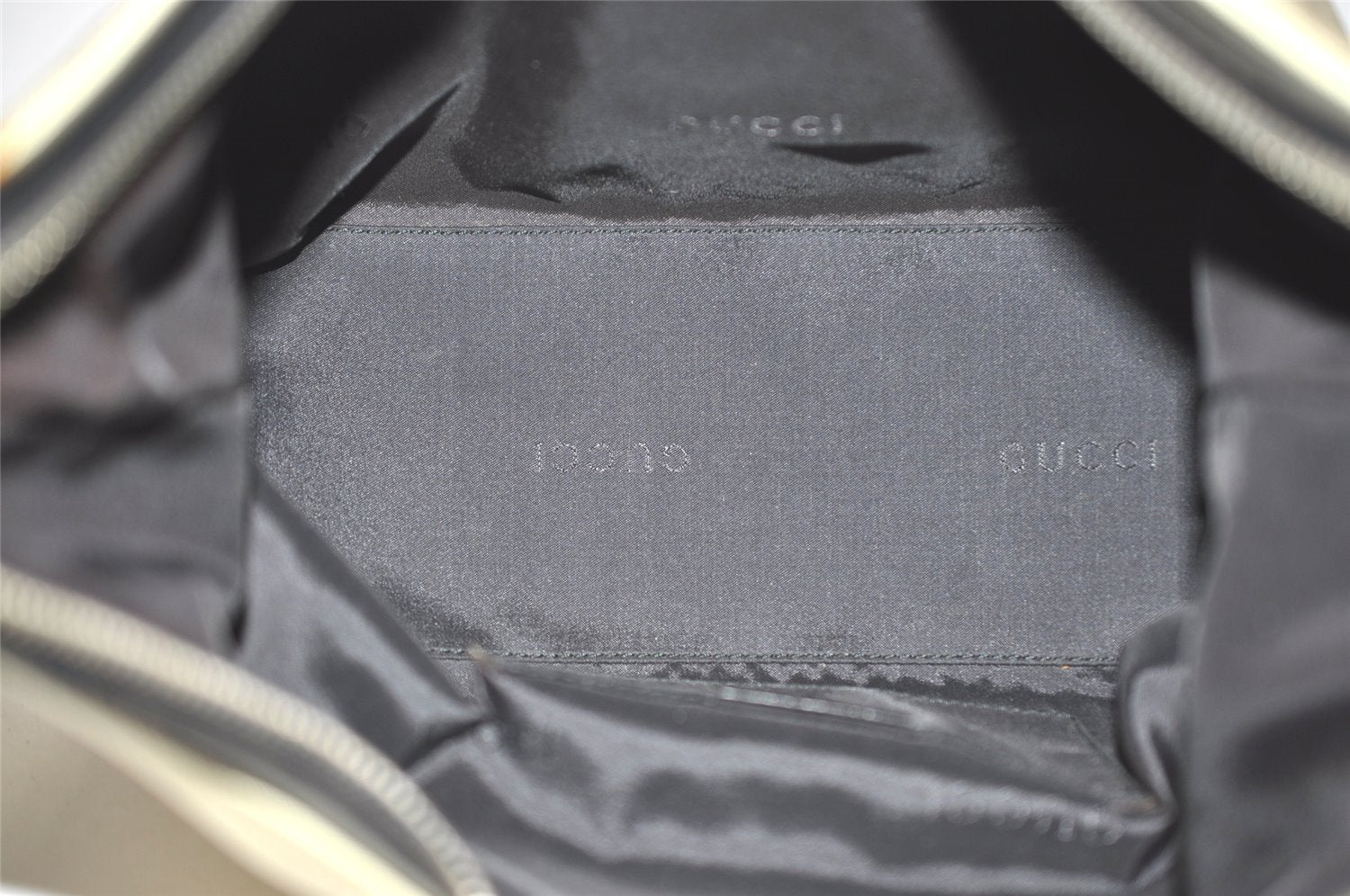 Authentic GUCCI Shoulder Hand Bag Purse Nylon Leather 0000602 White  4823I