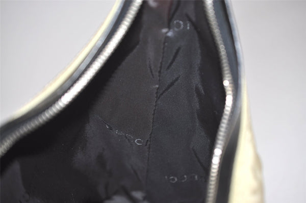 Authentic GUCCI Shoulder Hand Bag Purse Nylon Leather 0000602 White  4823I