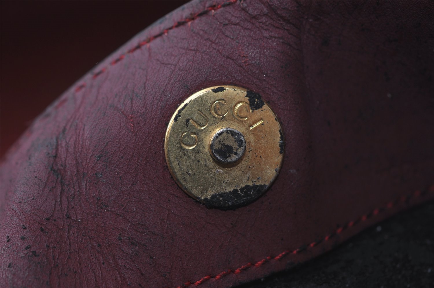 Authentic GUCCI Bamboo 2Way Shoulder Hand Bag Suede Leather Bordeaux Junk 4824I