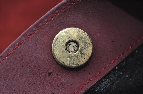 Authentic GUCCI Bamboo 2Way Shoulder Hand Bag Suede Leather Bordeaux Junk 4824I