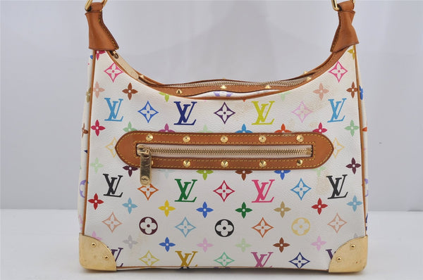 Authentic Louis Vuitton Monogram Multicolor Boulogne Shoulder Bag White LV 4824J