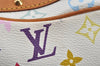 Authentic Louis Vuitton Monogram Multicolor Boulogne Shoulder Bag White LV 4824J