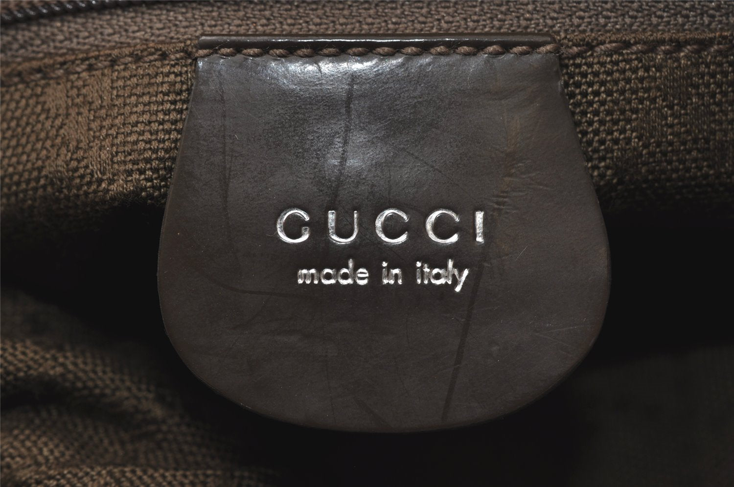 Authentic GUCCI Bamboo Shoulder Hand Bag Purse Nylon Leather Khaki Green 4825I