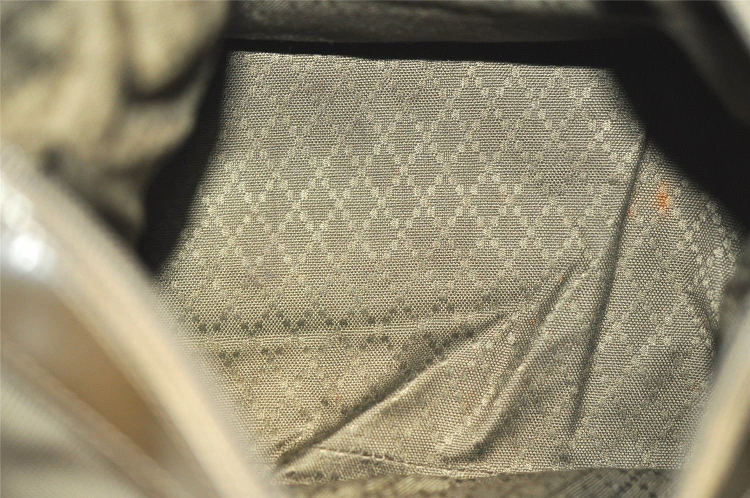 Authentic GUCCI Bamboo Shoulder Hand Bag Purse Nylon Leather Khaki Green 4825I