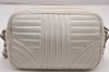 Authentic PRADA Leather Nappa Chain Shoulder Cross Body Bag Purse White 4825J