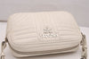 Authentic PRADA Leather Nappa Chain Shoulder Cross Body Bag Purse White 4825J