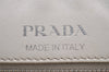 Authentic PRADA Leather Nappa Chain Shoulder Cross Body Bag Purse White 4825J