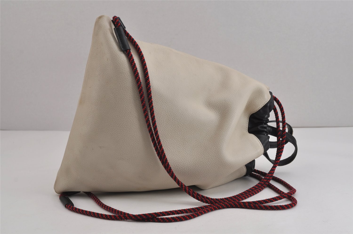 Authentic GUCCI Web Sherry Line Coco Capitan Backpack GG Leather White 4828J