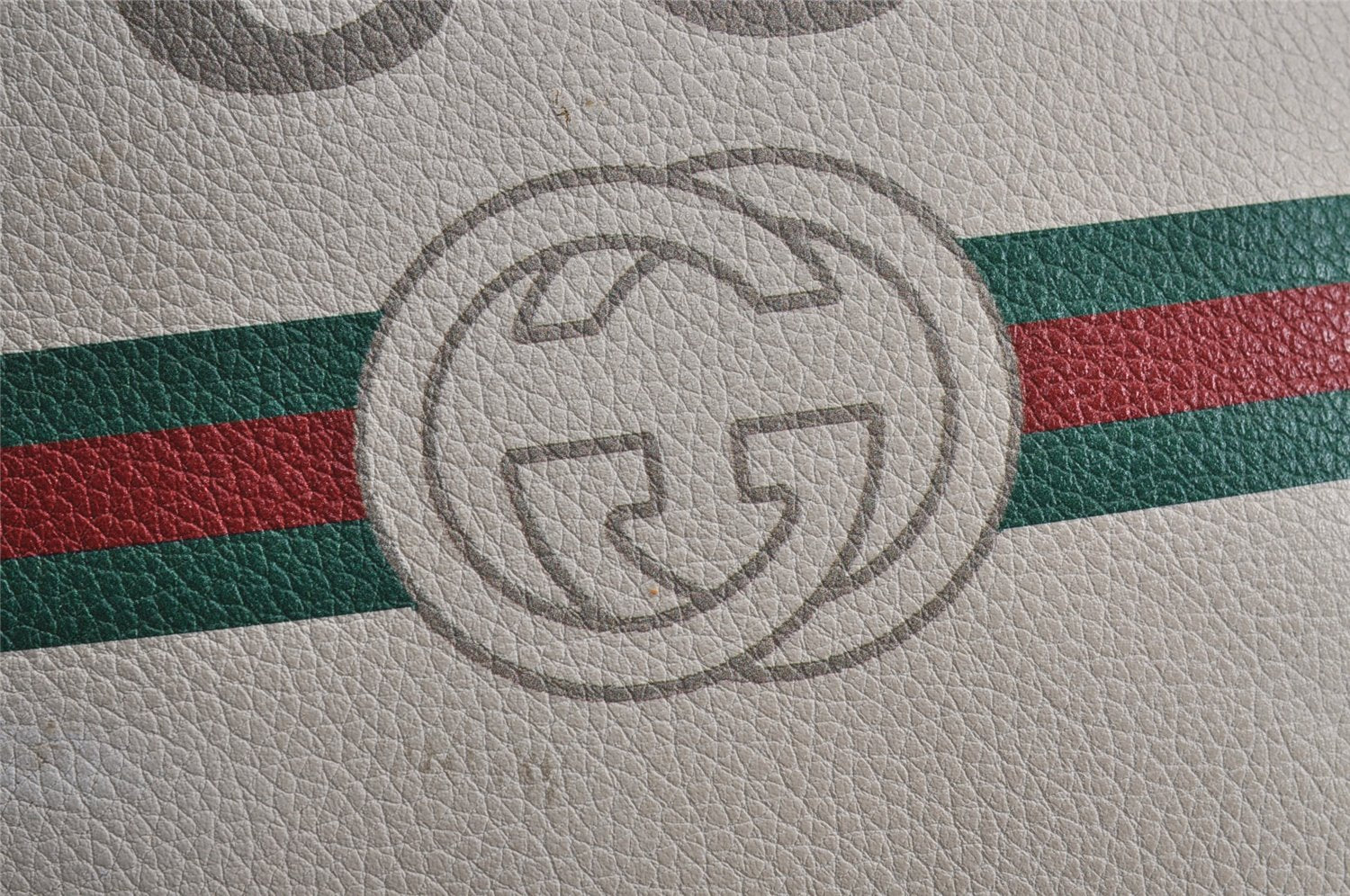 Authentic GUCCI Web Sherry Line Coco Capitan Backpack GG Leather White 4828J