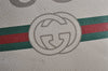 Authentic GUCCI Web Sherry Line Coco Capitan Backpack GG Leather White 4828J