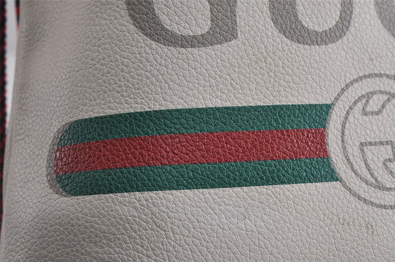 Authentic GUCCI Web Sherry Line Coco Capitan Backpack GG Leather White 4828J