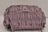 Authentic PRADA Tessuto Gaufre Nylon Chain Shoulder Hand Bag Purple 4829J