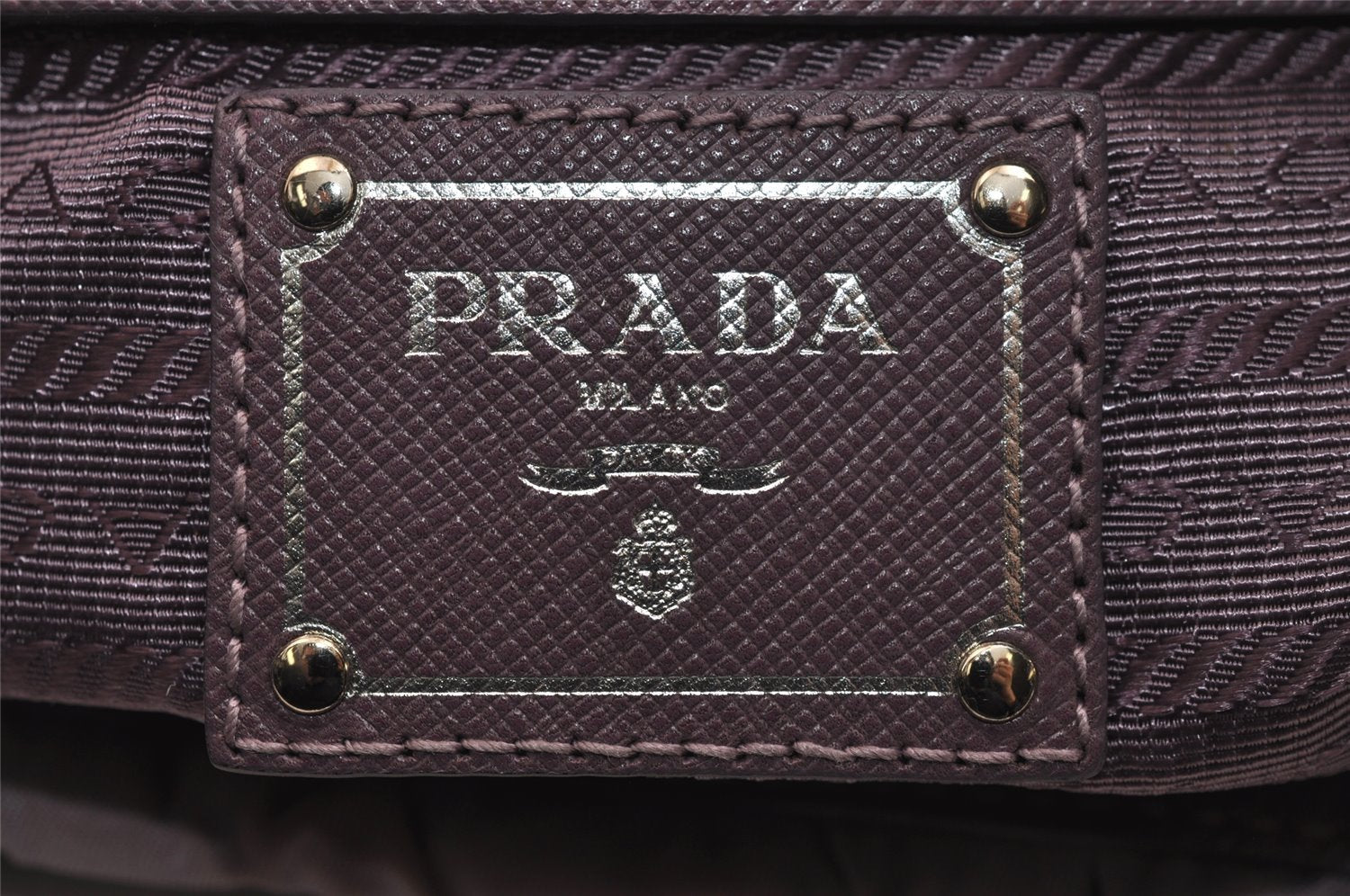 Authentic PRADA Tessuto Gaufre Nylon Chain Shoulder Hand Bag Purple 4829J