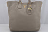 Authentic PRADA Leather Nappa 2Way Shoulder Tote Bag BN2419 Gray 4830J