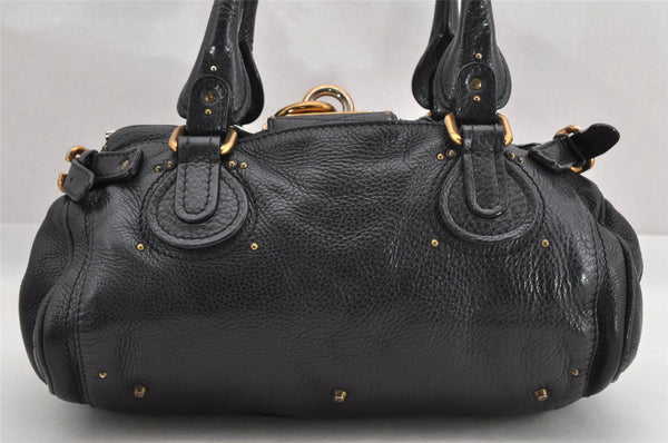 Authentic Chloe Paddington Vintage Leather Shoulder Hand Bag Purse Black 4831I