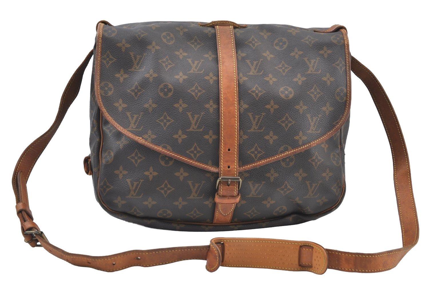Authentic Louis Vuitton Monogram Saumur 35 Shoulder Cross Bag M42254 LV 4832H