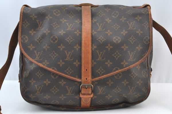 Authentic Louis Vuitton Monogram Saumur 35 Shoulder Cross Bag M42254 LV 4832H
