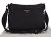 Authentic PRADA Nylon Tessuto Leather Shoulder Cross Body Bag Purse Black 4832J