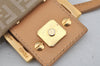 Authentic FENDI Zucchino Mamma Baguette Shoulder Bag Canvas Leather Beige 4833J