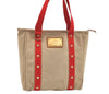 Authentic Louis Vuitton Antigua Cabas MM Tote Bag Beige Red M40035 LV 4839J