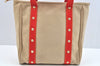 Authentic Louis Vuitton Antigua Cabas MM Tote Bag Beige Red M40035 LV 4839J