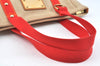 Authentic Louis Vuitton Antigua Cabas MM Tote Bag Beige Red M40035 LV 4839J