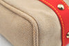 Authentic Louis Vuitton Antigua Cabas MM Tote Bag Beige Red M40035 LV 4839J