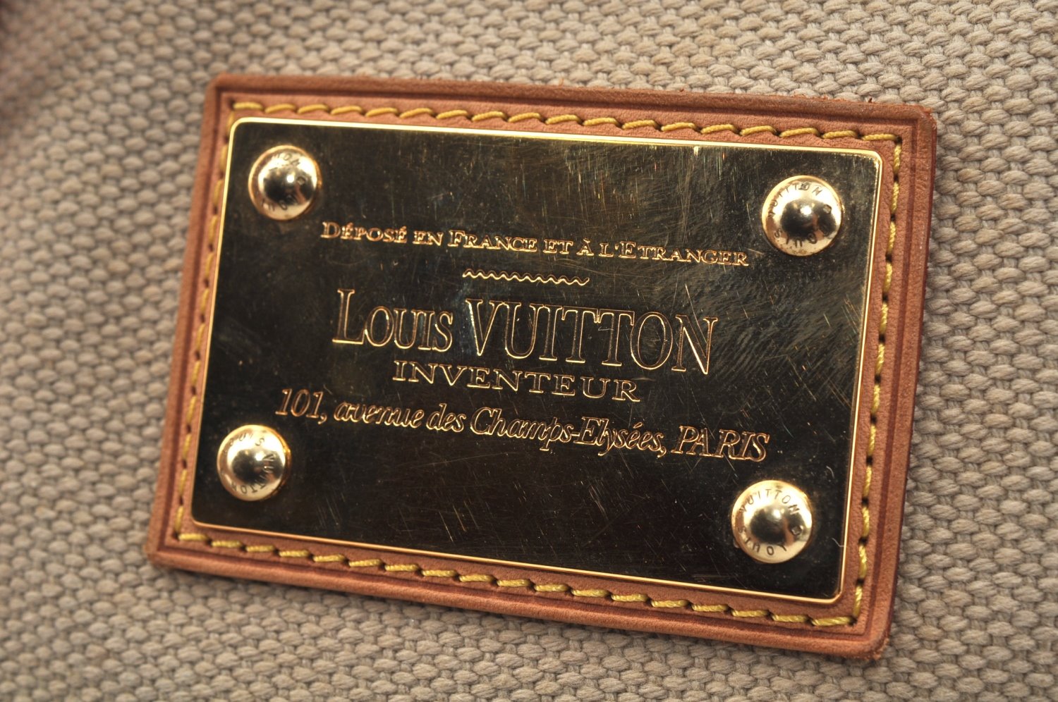 Authentic Louis Vuitton Antigua Cabas MM Tote Bag Beige Red M40035 LV 4839J