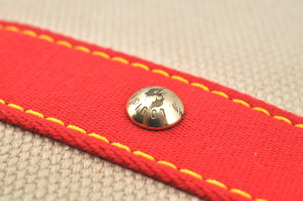 Authentic Louis Vuitton Antigua Cabas MM Tote Bag Beige Red M40035 LV 4839J