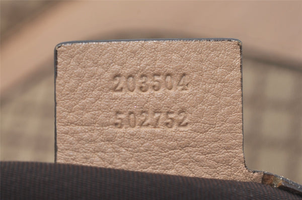 Authentic GUCCI Diamante Charlotte Tote Bag Canvas Leather 203504 Brown 4840I