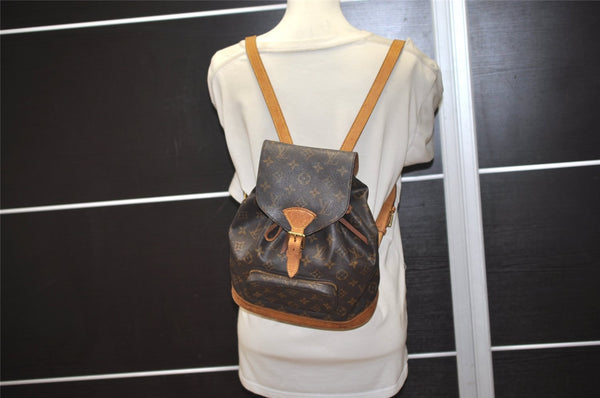 Authentic Louis Vuitton Monogram Montsouris MM Backpack M51136 LV 4840J