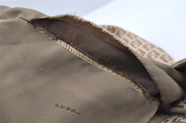Authentic FENDI Vintage Zucchino Hand Bag Canvas Leather Beige 4841I