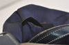 Authentic FENDI Zucchino Mamma Baguette Shoulder Bag Canvas Leather Navy 4841J