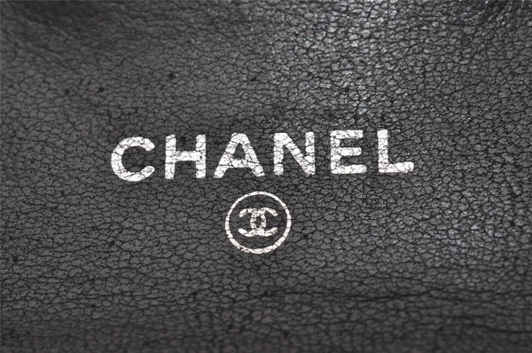 Authentic CHANEL Lamb Skin Matelasse Vintage Bifold Wallet Purse Black CC 4844I